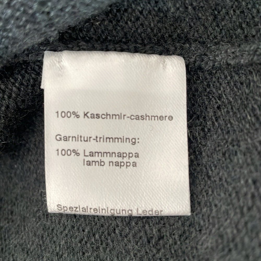 Akris Pine Green Italian Cashmere & Napa Leather Cardigan - Picture 15 of 16